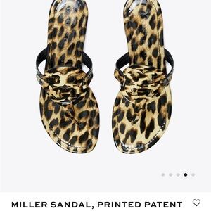 Authentic Tory Burch Leopard Print Sandals Size 6.5